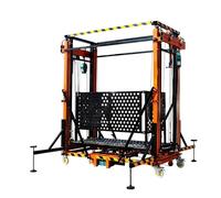 Ponteggi mobili elettrici, paranco portatile a fune metallica, piattaforma elevatrice for ponteggi completamente automatica con supporti e dispositivo di protezione anticaduta(39.3FT/12M)