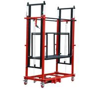 Ponteggio Elettrico Mobile Portatile con Ruota Universale Ascensore Mobile for La Costruzione di Cantieri di Decorazione Domestica Ponteggio Mobil per Lavoro Ad Alta Quota,Rosso,2M