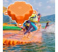 Ponteggio Galleggiante per Pesca Durevole Anti-Slip Kit Pontile Galleggiante Portatile per Lago Pontile Galleggiante Antiscivolo in HDPE Piattaforma Galleggiante,Arancia,S