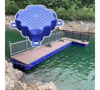Ponteggio Galleggiante per Pesca Durevole Anti-Slip Kit Pontile Galleggiante Portatile per Lago Pontile Galleggiante Antiscivolo in HDPE Piattaforma Galleggiante,Blu,L