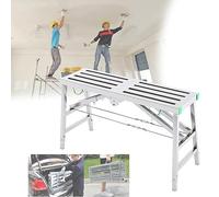 ponteggio, Piattaforma di lavoro in acciaio multiuso portatile con altezza regolabile a 5 marce, scala a torre, sgabello, panca, 160 × 30 cm(200x40cm)