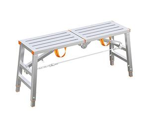 Ponteggio pieghevole multiuso - Piattaforma di lavoro resistente per ritaglio e riparazioni di pittura 40 x 180 cm argento perfetto per uso domestico e professionale