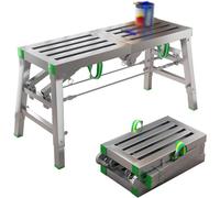Ponteggio pieghevole portatile, piattaforma di lavoro regolabile in altezza con cuscinetti antiscivolo per la riparazione del soffitto, pittura e manutenzione domestica