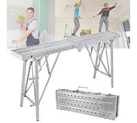 ponteggio, Ponteggio pieghevole, piattaforma di lavoro multiuso, ponteggio a torre, scala, sgabello, banco da for lavori ristrutturazione, lavaggio veicoli, manutenzione, 200 cm