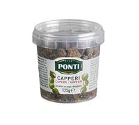 Ponti, Capperi Al Sale, Ottimo Antipasto Ideale per Realizzare Ricette Classiche e Saporite, Ideale anche per Arricchire Insalate, 100% Made in Italy, 125 g
