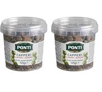 Ponti, Capperi Al Sale, Ottimo Antipasto Ideale per Realizzare Ricette Classiche e Saporite, Ideale anche per Arricchire Insalate, 100% Made in Italy, 125 g (Confezione da 2)