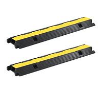 Ponti cavi 2 pezzi 1 canale gomma 100 cm giallo nero modulare con avviso di sicurezza in cantiere parcheggio strada e campi operativi