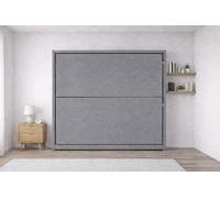 Ponti Divani _DREAM - mobile Letto a Castello Richiudibile a scomparsa, Struttura in Metallo, Rivestimento in Ecopelle, Memory Foam (GRIGIO CHIARO)