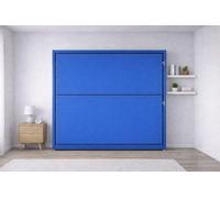 Ponti Divani _DREAM - mobile Letto a Castello Richiudibile a scomparsa, Struttura in Metallo, Rivestimento in Ecopelle, Memory Foam (BLU)