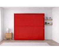 Ponti Divani _DREAM - mobile Letto a Castello Richiudibile a scomparsa, Struttura in Metallo, Rivestimento in Ecopelle, Memory Foam (ROSSO)