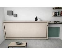 Ponti Divani -DRIMINO- Letto a Scomparsa Singolo, con Rete 80x 190 e Materasso in poliuretano H 18 (Beige)
