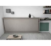 Ponti Divani DRIMINO Letto a Scomparsa Singolo con Rete 80x190 e Materasso in Poliuretano H 18 cm (Tortora)