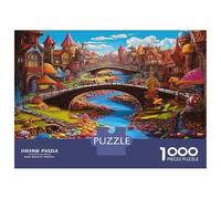 Ponti e città Puzzle 1000 Pezzi In Un ponte vivace puzzle A Rompicapo in Cartone,Un Premium Jigsaw Puzzle Per Brain Training Puzzle,Per Puzzle Di Decorazione Bellissimo,Enigma Del Regalo Di Nat