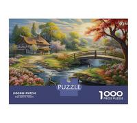 Ponti e fiumi Puzzle 1000 Pezzi In Ponte dei fiori puzzle in Cartone Premium, Un Gioco Di Puzzle Per Disintossicazione Digitale, Ideale Per Giochi Di Puzzle Da Viaggio, Serata Giochi 52x38cm/1000pcs