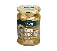 Ponti, Funghi Prataioli Zero Olio, Funghi Champignon Senza Grassi, Ideali per Aperitivi e Antipasto, Tanto Gusto e Leggerezza, 100% Made in Italy, 300 g