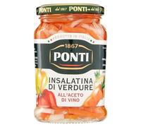 Ponti, Insalatina di Verdure all'Aceto di Vino, Fresco Mix di Verdure Croccanti, Condimento Ideale per Insalate di Verdure o come Antipasti, 100% Made in Italy, 290 gr