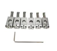 Ponti Per Chitarra 6 Selle Per Ponte Per Chitarra Elettrica In Ottone O Acciaio Con Foro Rotondo Pre-scanalato(Silver)
