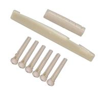 Ponti Per Chitarra Accessori Per Chitarra Acustica In Plastica Portatile Perni Del Ponte A 6 Corde Capotasto E Cordiera(White)
