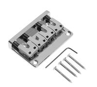 Ponti Per Chitarra Ponte Fisso Per Basso A 4 Corde A Forma Di L Spaziatura Delle Corde 18 Mm(Silver)