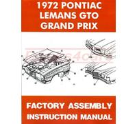 Pontiac 1972 GTO Grand Prix Manuale Parti Assemblaggio Restauro LeMans Book