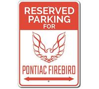Pontiac Firebird Cartello Parcheggio Firebird Regalo Firebird Logo Decorazione Targa in latta 20,3 x 30,5 cm
