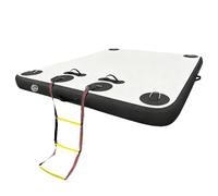 Pontile galleggiante gonfiabile, piattaforma galleggiante per isola galleggiante con scala in corda, spessore 30 cm, gonfiabile, per piscina, lago, spiaggia, oceano, pesca rilassante