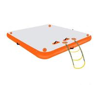 Pontile galleggiante gonfiabile, piattaforma gonfiabile, piattaforma gonfiabile da 5/8/10 piedi, zattera galleggiante per isola, piattaforma gonfiabile antiscivolo con scala rimovibile(Orange,240*180c