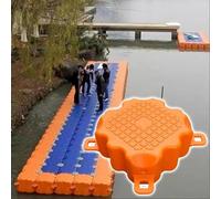 Pontile Galleggiante Resistente per La Pesca Portatile Cuscinetto Ad Alto Peso Ponteggio Galleggiante per Pesca Pontile Modulare in Plastica per Parchi Acquatici,Arancia,S