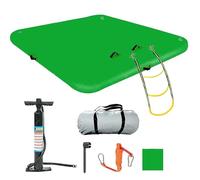 Pontile gonfiabile galleggiante con piattaforma antiscivolo resistente e scala rimovibile, con pompa ad aria per nuoto e attività acquatiche