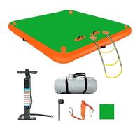 Pontile gonfiabile galleggiante con scala staccabile e pompa ad aria, design antiscivolo resistente per nuoto e attività acquatiche, include borsa per il trasporto