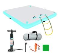Pontile gonfiabile galleggiante - piattaforma antiscivolo resistente con scala staccabile e pompa ad aria per nuoto e attività acquatiche