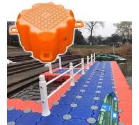 Pontile Modulare in Plastica per Parchi Acquatici Piattaforme di Osservazione Cuscinetto Ad Alto Peso Pontili Galleggianti Antiscivolo Ponteggio Galleggiante per Pesca,Arancia,L