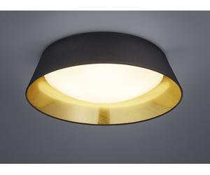 PONTS PLAFONIERA LED 18W 2000lm, 3000K DIFFUSORE METACRILATO BIANCO CON PARALUME NERO INTERNO ORO D.45CM