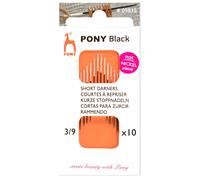 Pony Cucito a Mano Aghi : Nero Con Bianco Occhio - Corto Darners Misura 3/9