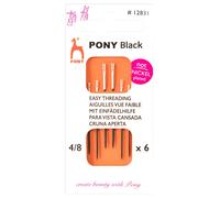 Pony Cucito a Mano Aghi : Nero Con Bianco Occhio Ricamo - Facile Filo Misura 4-8
