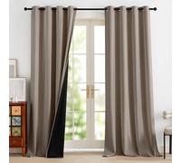 PONY DANCE 100% Tende Oscuranti per Interni 2 Pezzi L 140 x A 245 cm Tenda Termica Isolante per Interni Blackout Curtains per Soggiorno con Anelli, Sabbia