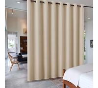 PONY DANCE Separe Divisorio Interno - 1 Pannello Tenda Oscurante ad Anelli per Casa Pannelli Divisori per Interni Tende per Finestre Grandi, L 457 x A 274 cm, Beige