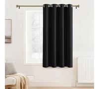 PONY DANCE Tenda Corta Oscurante Termica Isolante Freddo e Caldo da Interno | per Camera da Letto Moderne, Cucina, per Finestre Piccole, con Anelli, Blackout, Privacy, 1 Pezzo L 132 x A 137 CM, Nero