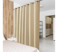 PONY DANCE Tenda divisoria extra larga per la privacy, con occhielli lunghi, isolamento termico, super morbida, oscurante, risparmio energetico e pannello insonorizzante, 1 pannello, 254 x 240 cm