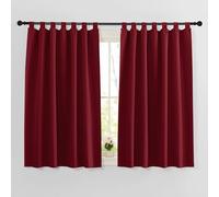 Pony Dance Tenda oscurante per cucina, camera da letto, moderna, isolante termico, larghezza 140 x altezza 145 cm, pannelli corti, blocco della luce, risparmio energetico, rosso, 2 pezzi