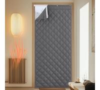 PONY DANCE Tenda per Porta Tende Termiche Isolanti per Porte Freddo Curtains Impermeabile e Antivento in Cotone 90x210 cm (LxA), Grigio