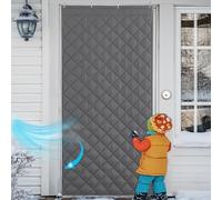 PONY DANCE Tenda per Porta Termiche Isolanti Tende per Porte Freddo Curtains Impermeabile e Antivento in Cotone 90x200 cm (LxA), Grigio