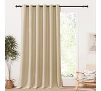 PONY DANCE Tende Camera da Letto Moderne Tenda Oscurante da Interno Pannelli Divisori con Anelli Curtains Termiche Isolanti per Soggiorno per 1 Pezzo L 200 x A 260 cm, Beige