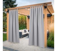 PONY DANCE Tende da Sole per Balconi 2 Pezzi 132x213 CM Tenda Esterno Impermeabile Tenda Oscurante con Passanti Adesivi Tende Termiche per Gazebo, Grigio Chiaro