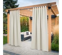 PONY DANCE Tende da Sole per Balconi Tende da Esterno Impermeabili 2 Pezzi 132x243 CM Tende Termiche con Passanti Adesivi Tende Oscuranti per Esterno Tende per Gazebo, Beige Chiaro