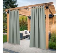 PONY DANCE Tende da Sole per Balconi Tende Verde Salvia 2 Pezzi 132x243 CM Tende Oscuranti con Passanti Adesivi Tende Termiche per Veranda Tenda Impermeabile Esterno Tende per Gazebo