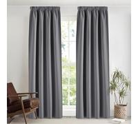 PONY DANCE Tende Oscuranti per Interni 2 Pezzi L140 x A245 cm Tenda Camera da Letto Termica Isolante Curtains con Fettuccia Metodi di Sospensione Multipli per Soggiorno, Grigio