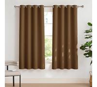 PONY DANCE Tende Oscuranti per Interni Tenda Termica con Occhielli Cameretta Bambini Decorazione Curtains per Salotto Eleganti 2 Pezzi L 140 x A 175 cm, Marrone Dorato