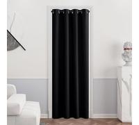 PONY DANCE Tende Oscuranti per Interni - Tenda Termica Isolante Tenda Nera Oscurante ad Anelli Tenda Camera da Letto Moderne Tenda Porta Interna 1 Pannello L 140 x A 240 cm