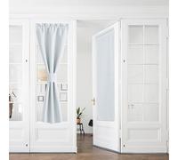 PONY DANCE Tende Porta Finestra a Vetro Tendine Oscuranti per Finestre Tende a Vetro Tenda Oscurante con Tasca Tende Termiche per Soggiorno 2 Pezzi 60x240 CM, Bianco Grigiastro
